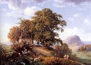 Oehme, Ernst Ferdinand An Autumn Afternoon near Bilin in Bohemia china oil painting artist